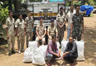 कोंडागांव में गांजा के साथ यूपी के दो तस्कर गिरफ्तार:110 किलो गांजा जब्त, मास्टरमाइंड जिम संचालक फरार; हर ट्रिप का देता था 20 हजार